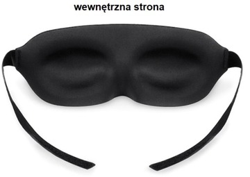 Maska na Oczy Opaska do spania 3D podróżna Czarna