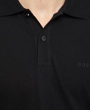 HUGO BOSS czarna koszulka polo z długim rękawem męski longsleeve r. S