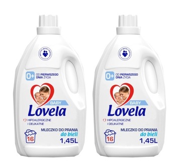 Lovela Baby hipoalergiczny płyn do prania mleczko dla dzieci biel 1,45L x2