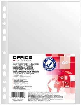 OBWOLUTA koszulki foliowe na DOKUMENTY bezbarwne A4 100 szt Office Products