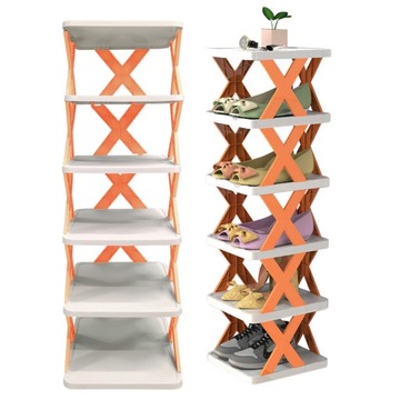 SZAFKA NA BUTY OBUWIE PÓŁKA REGAŁ XL ORGANIZER 6 PÓŁEK WĄSKA STYLOWA
