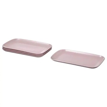 IKEA FARGKLAR Talerz matowy jasnoróżowy 4szt