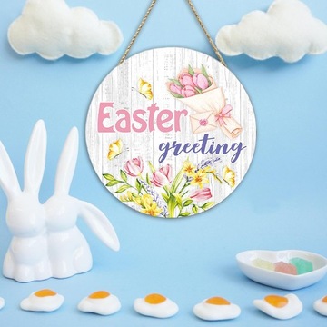 Пасхальный дверной знак украшения дома на открытом воздухе в помещении бамия