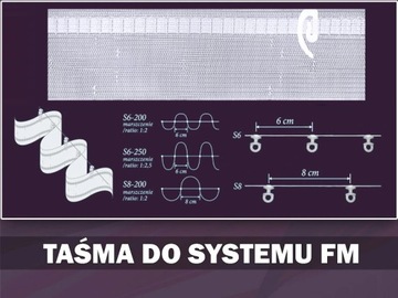 TAŚMA DO SYSTEMU WAVE FM 7CM FIRANKA TAŚMY KARNISZ