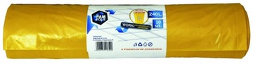 Worki na śmieci 240L 10 szt żółte, mocne, duże PLASTIK METAL