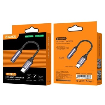 Адаптер для наушников USB Type C на мини-джек 3,5 мм ЧЕРНЫЙ 12 см ПРОЧНЫЙ