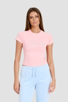 JUICY COUTURE Różowy t-shirt Retroshrunken Tee M