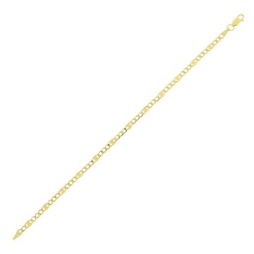 Złota bransoletka Figaro z blaszką 19.5 cm pr. 585
