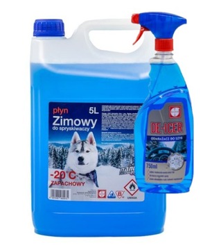 Zimowy płyn do spryskiwaczy 5L + Odmrażacz do szyb