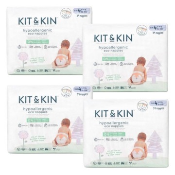 Размер подгузников Kit & Kin. 4 КОРОБКИ Maxi Plus 4x32 шт.