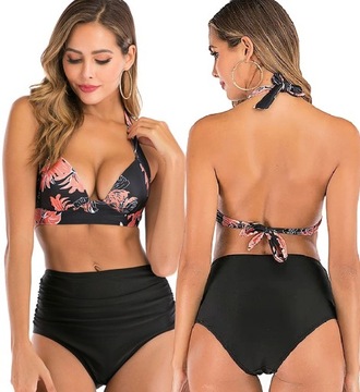 STRÓJ KĄPIELOWY BIKINI WKŁADKI BOHO WYSOKI STAN/ S
