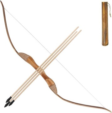 ZESTAW DREWNIANY ŁUK + 3 STRZAŁY DLA DZIECI
