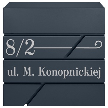 SKRZYNKA NA LISTY I GAZETY ANTRACYT + ADRES WZÓR