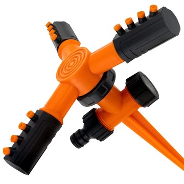 ВРАЩАЮЩИЙСЯ НА 360° САДОВЫЙ ДОЖДЕВАТЕЛЬ, РЕГУЛИРУЕМЫЙ, ПОВОРОТНЫЙ, С ПРИВОДОМ НА 3 РУЧКИ