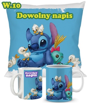 ZESTAW PODUSZKA KUBEK LILO I STICH OHANA DISNEY PREZENT IMIĘ URODZINY