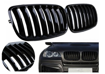 Искусственная решетка в бампере, ЧЕРНЫЙ ГЛЯНЦЕВЫЙ BMW X5 E70 2006-13