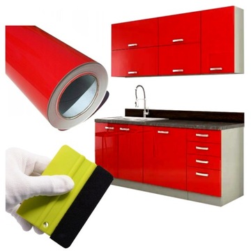 Okleina Meblowa Samoprzylepna Na Blat Drzwi Do Mebli Czerwona Mat 122cm