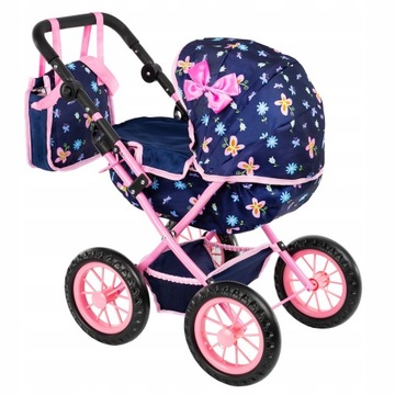 KINDERPLAY WÓZEK DLA LALEK GŁĘBOKI GONDOLA SKŁADANY TORBA REGULOWANA RĄCZKA