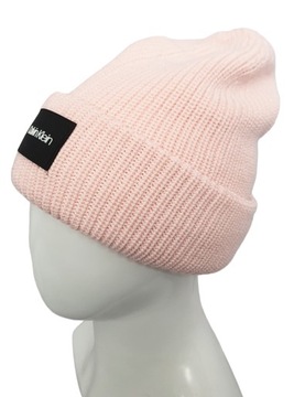 CALVIN KLEIN PINK RÓŻOWY CZAPKA BEANIE BAWEŁNA