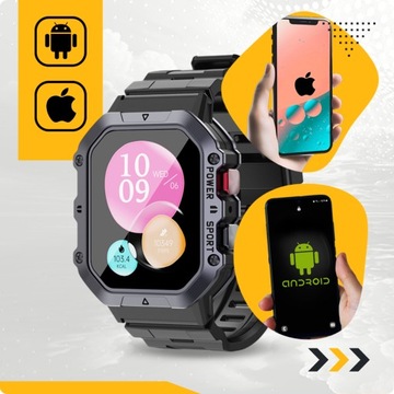 SPORTOWY SMARTWATCH DAMSKI ZEGAREK WODOODPORNY POLSKIE MENU ROZMOWY AMOLED