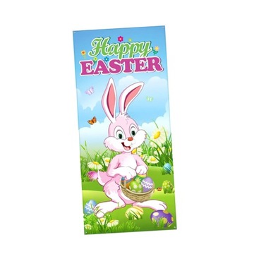 Пасхальная дверная крышка, плакат с вывеской «Bunny Yard», светлый кролик с пасхальными яйцами