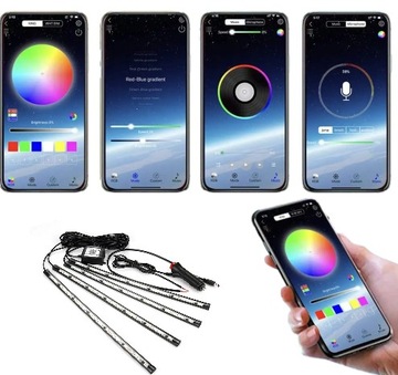 СВЕТОДИОДНАЯ ЛЕНТА RGB 5050, 12 В, ПРИМЕНЕНИЕ BLUETOOTH, ОСВЕЩЕНИЕ САЛОНА АВТОМОБИЛЯ