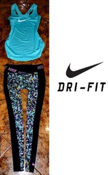 NIKE PRO DRI FIT komplet dres ORYGINAŁ legginsy i bluzka r S 36 NOWOŚĆ