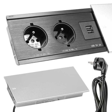 GNIAZDO CHOWANE W BLAT NABLATOWE Z USB GNIAZDKO