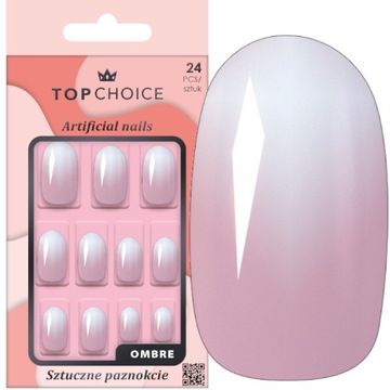 TOP CHOICE SZTUCZNE PAZNOKCIE OMBRE OWALNE 78439