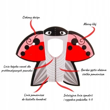 ШАБЛОНЫ ДЛЯ НОГТЕЙ «МИНДАЛЬ» Божья коровка 100 ШТ.