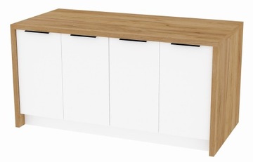 Wyspa kuchenna gotowa wyspa do kuchni z szafkami 160x80 cm dąb złoty