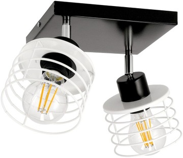 Lampa LED Do Pokoju Sufitowa 2xE27 SPRĘŻYNA BIAŁA