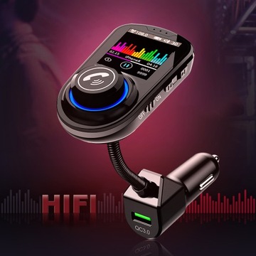 Transmiter FM 2xUSB Bluetooth zestaw głośnomówiący