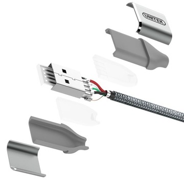Przewód USB - microUSB Nylon Silver Unitek Mobile