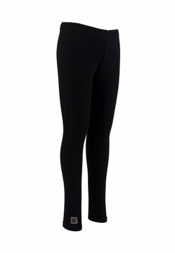 Legginsy dziewczęce ocieplane czarne z koniczyną, r. 98