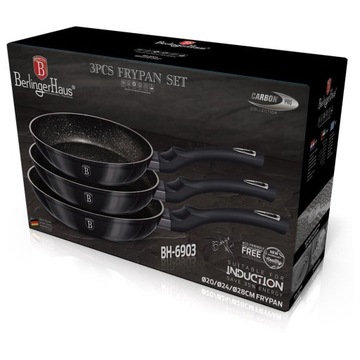 Набор из 3 индукционных мраморных сковородок Berlinger Haus.