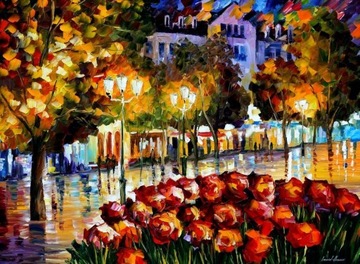 AMSTERDAM KWIATY 100/70 olej Leonid Afremov