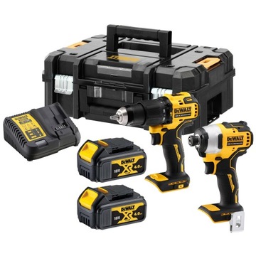 DEWALT ZESTAW WKRĘTARKA DCD709 + ZAKRĘTARKA DCF809 BEZSZCZOTKOWE 2x4AH 18V