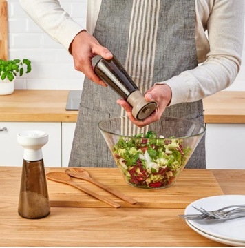 ИКЕА ХАЛВТОМ Мельница для соли и перца, стекло, 19 см