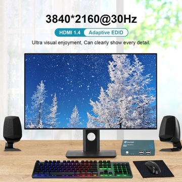 KVM-переключатель, 2 порта HDMI, 4K, 30 Гц