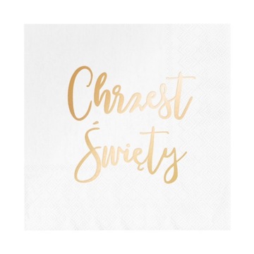 Baner girlanda Chrzest Święty napis biały złoty