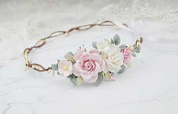 РОЗА венок на голову сеанс повязка на голову Цветы для причастия