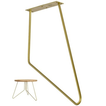 Noga meblowa metalowa do stolika, noga do ławy 50 cm złota HGDECO