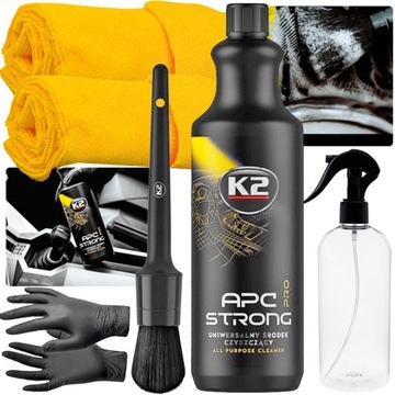 K2 ZESTAW DO CZYSZCZENIA WNĘTRZA SAMOCHODU APC PRO KONCENTRAT + PĘDZELEK