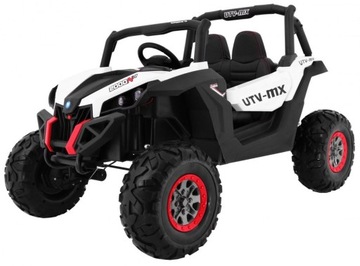 Buggy SuperStar dla dzieci Biały + MP4 + Napęd 4x4 + Pilot + Bagażnik + LED