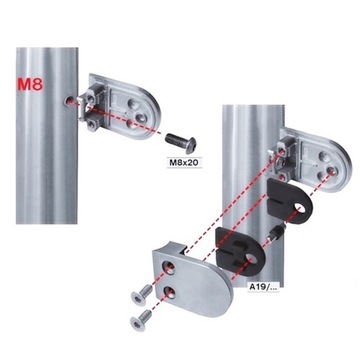 Uchwyt do szyby szkła balustrad 40x50 płaski szlif