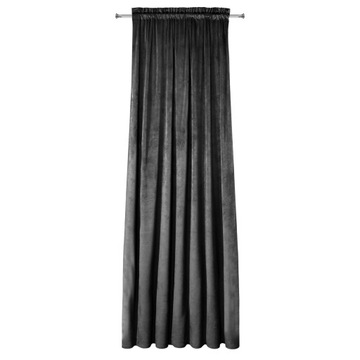 ГОТОВЫЕ ШТОРЫ 135Х270 РОЗА ВЕЛОР ЧЕРНЫЙ