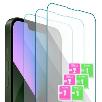 3x SZKŁO HARTOWANE do iPhone 13 | 13 Pro | 14 SZYBKA 9H ZESTAW 3 SZTUK