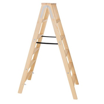 ЛЕСТНИЦА ДЕРЕВЯННАЯ ПОКРАСОЧНАЯ, 2х6 СТУПЕНЕЙ, ДВУХСТОРОННЯЯ СКЛАДНАЯ