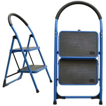 DRABINA DWUSTOPNIOWA ROZKŁADANA METALOWA MAX OBCIĄŻENIE 150KG 47x49x91 CM